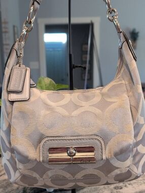 Coach Kristen Silver/Grey Shoulder Hobo Bag